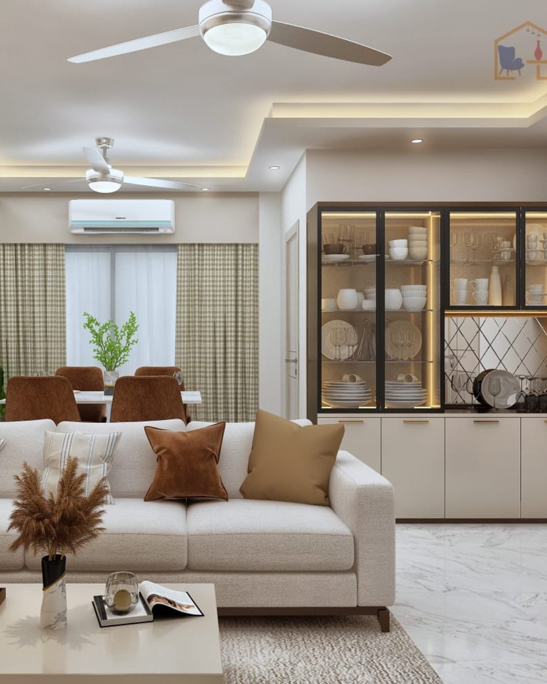 Warm contemporary home interior